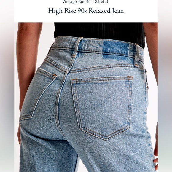 Abercrombie & Fitch High Rise Relaxed Straight Leg Jeans - Picture 2 of 8